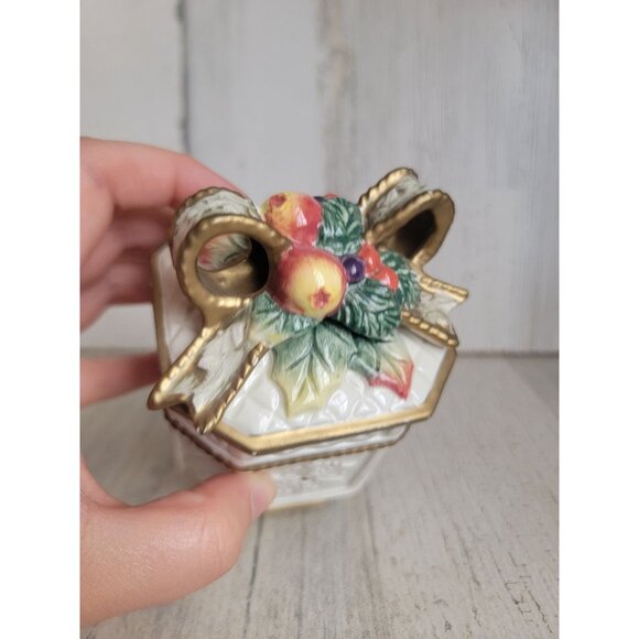 Fitz Floyd trinket box snowy Woods snowflake vintage home decor - Picture 3 of 9
